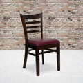 Walnut Wood Chair-Burg Vinyl, PK2