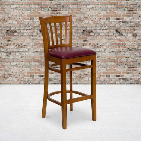 Cherry Wood Stool-Burg Vinyl, PK2