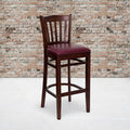 Mahogany Wood Stool-Burg Vinyl, PK2
