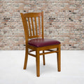 Cherry Wood Chair-Burg Vinyl, PK2