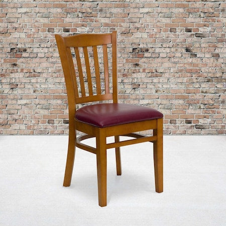 Cherry Wood Chair-Burg Vinyl, PK2
