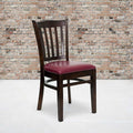 Walnut Wood Chair-Burg Vinyl, PK2