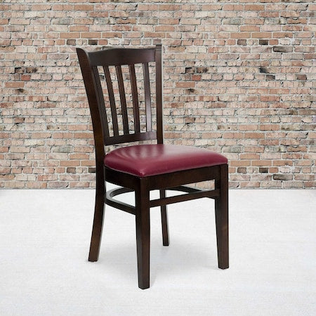Walnut Wood Chair-Burg Vinyl, PK2