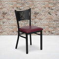 Black Coffee Chair-Burg Seat, PK2