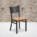 Black Coffee Chair-Nat Seat, PK2