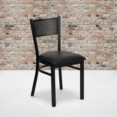 Black Grid Chair-Black Seat, PK2