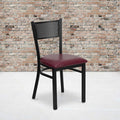 Black Grid Chair-Burg Seat, PK2