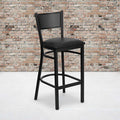 Black Grid Stool-Black Seat, PK2
