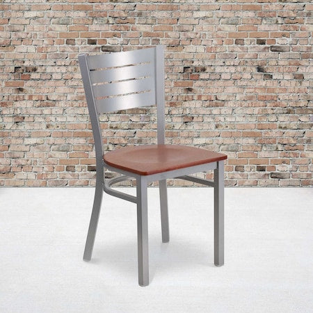 Silver Slat Chair-Chy Seat, PK2