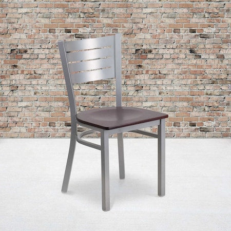 Silver Slat Chair-Wal Seat, PK2