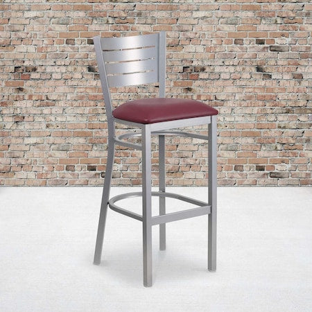 Silver Slat Stool-Burg Seat, PK2