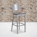 Silver Slat Stool-Mah Seat, PK2