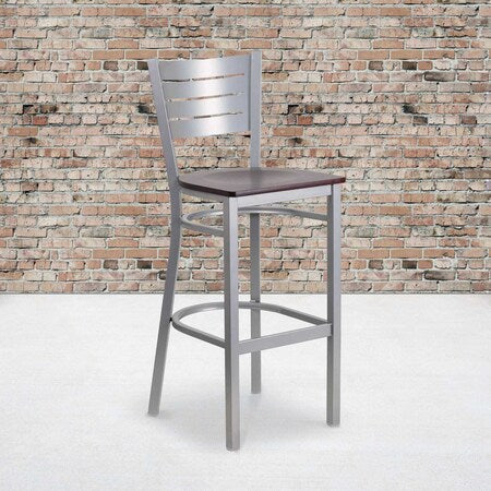 Silver Slat Stool-Mah Seat, PK2