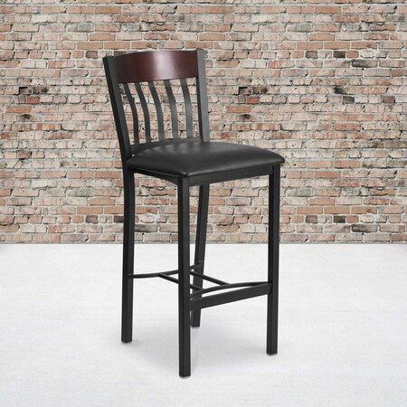 Bk/Nat Vert Stool-Black Seat, PK2