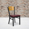 Bk/Nat Circle Chair-Burg Seat, PK2