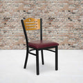 Bk/Nat Slat Chair-Burg Seat, PK2