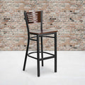 Bk/Wal Slat Stool-Wood Seat, PK2