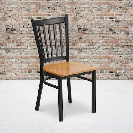 Black Vert Chair-Nat Seat, PK2