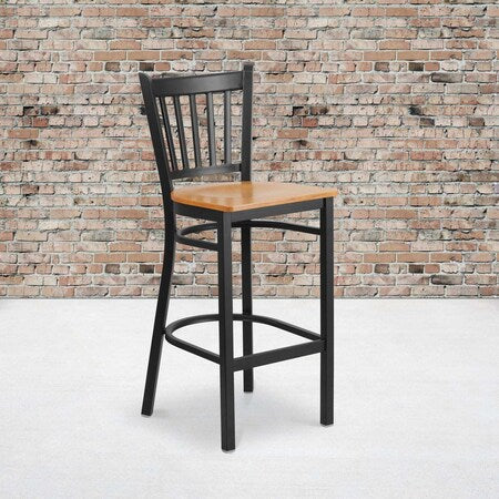 Black Vert Stool-Nat Seat, PK2