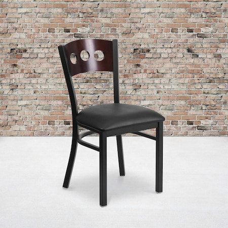 Bk/Wal 3 Circ Chair-Black Seat, PK2