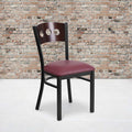 Bk/Wal 3 Circ Chair-Burg Seat, PK2