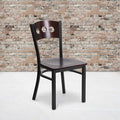 Bk/Wal 3 Circ Chair-Wood Seat, PK2