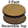 Round Reversible Top, Natural/Walnut, 42", PK2