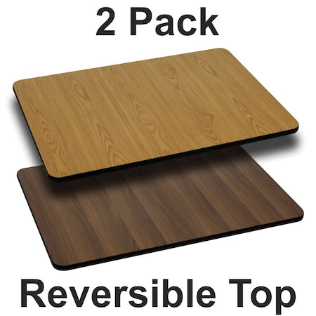 Reversible Top, Natural/Walnut, 30x42", PK2