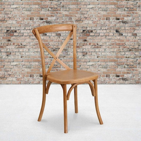 HERCULES Series Oak Cross Back Chair, PK2