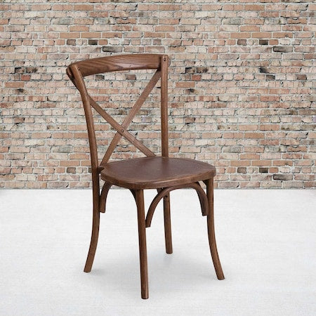 HERCULES Series Pecan Cross Back Chair, PK2