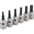 Sockets, 6-pc SAE Hex Bit Socket, SAE 3/8" Drive