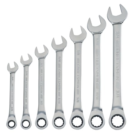Wrenches, 7-pc SAE Ratcheting Combinatio
