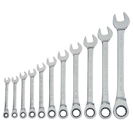 Wrenches, 11-pc SAE Ratcheting Combinati
