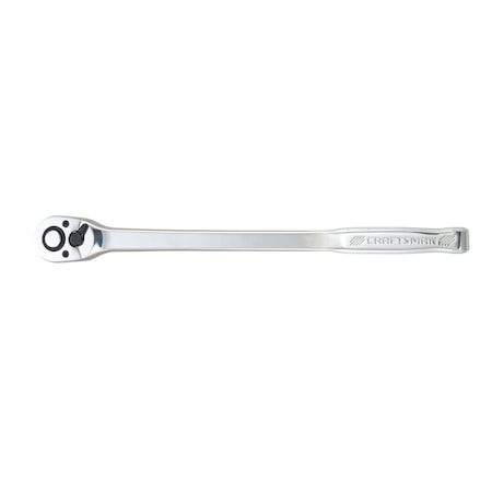 1/2-in Drive 72 Geared Teeth Ratchets, 1/2" Drive Long-Handle Ratchet, Polished chrome