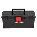 Tool Box, Plastic, Black, 16 in W x 8-1/2 in D x 6-1/2 in H