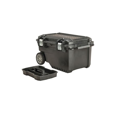 Wheeled Tool Box, Plastic, Black, 29 in W x 20 in D x 16-3/4 in H