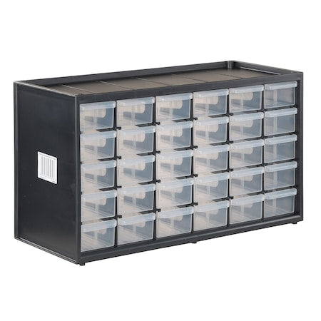 Plastic Small 30 Drawer Bin System, 14.235 in W, 8.775 H