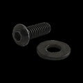 1/4"-20 Socket Head Cap Screw, Button, Black Zinc Plated Steel, 3/4 in Length