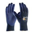 Coated Gloves, Nitrile, Sandy, Palm, 4 Abrasion Level, Blue, S 1 PR