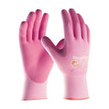 Coated Gloves, Foam Nitrile, Palm, Not Rated Abrasion Level, Pink, S 12 PK