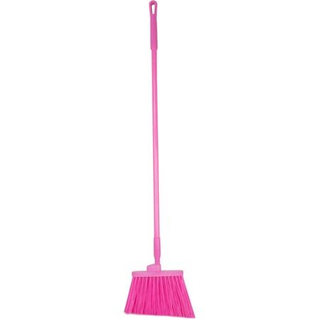 12 in W Angle Broom, Pink, Polypropylene