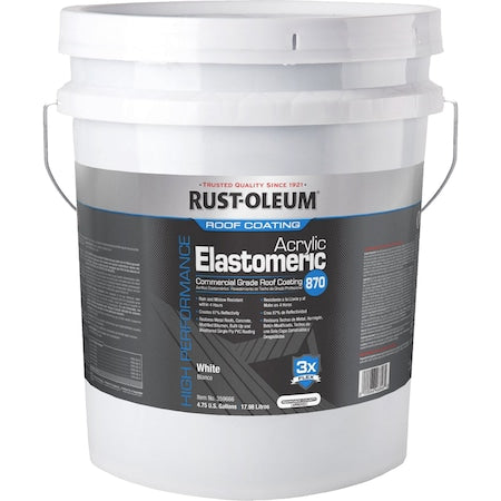 870 Elastomeric Commercial Grade Roof Coating, White, 4.75 Gallon