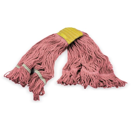 Small Looped End Mop, Red W/ Yellow Band, 369412B05