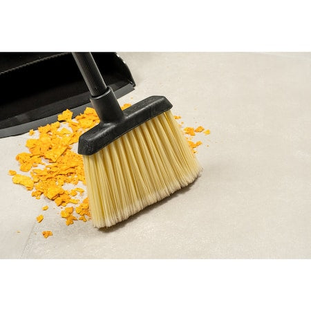 Duo-Sweep Flagged Angled Broom Head, 6 in L Bristles, Handle Not Included L Handle