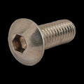 #10-32 Socket Head Cap Screw, Button, Plain Stainless Steel, 1 in Length