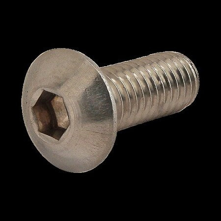#10-32 Socket Head Cap Screw, Button, Plain Stainless Steel, 1 in Length