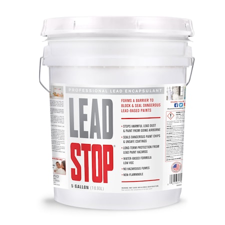 LEAD STOP Lead Encapsulating Compound, Water-Based, 5 Gal, Pail