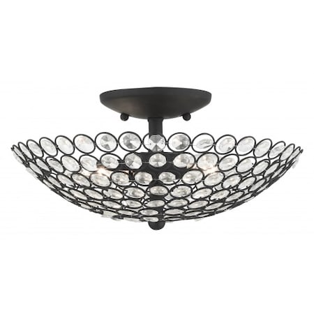 Black Semi Flush,2 Light