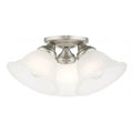 Painted Satin Nickel Flush Mount,3 Light