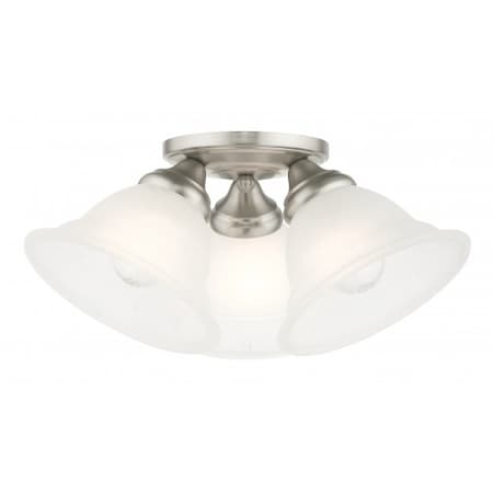 Painted Satin Nickel Flush Mount,3 Light